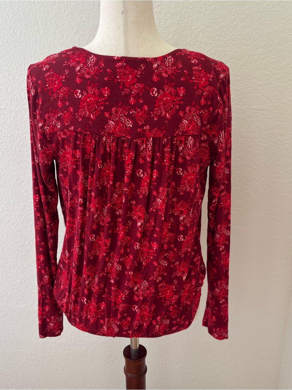Free People turnt red floral print long sleeve bodysuit size medium NWOT - Picture 7 of 11